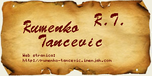 Rumenko Tančević vizit kartica